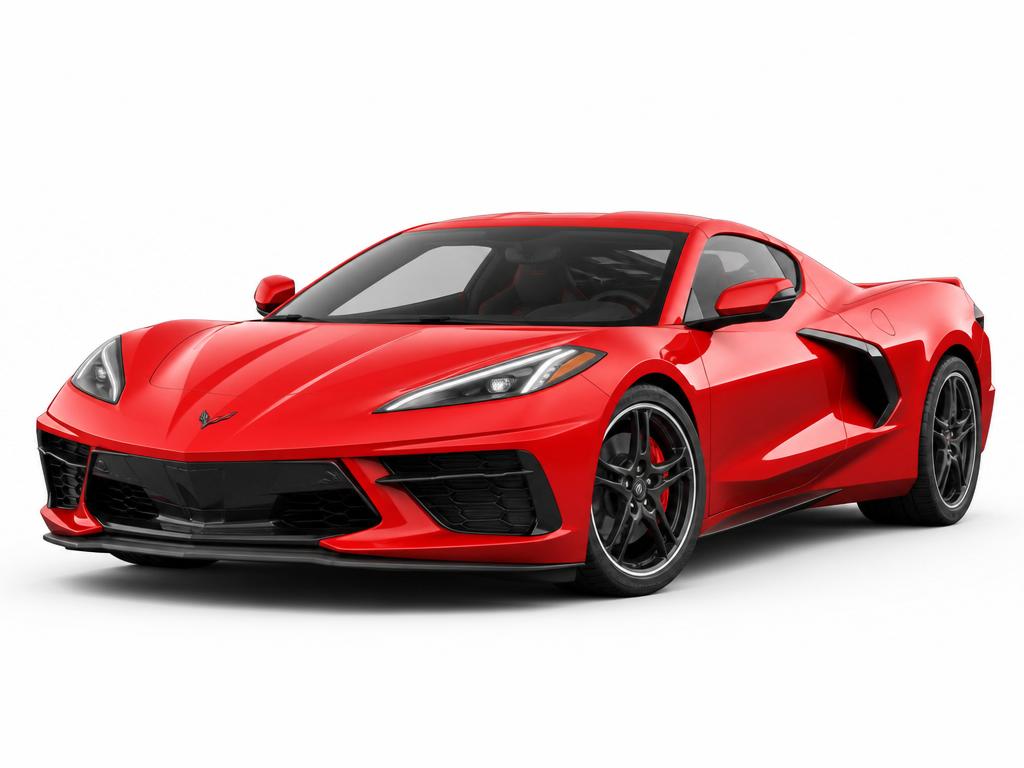 A sleek red performance car on a clean white background